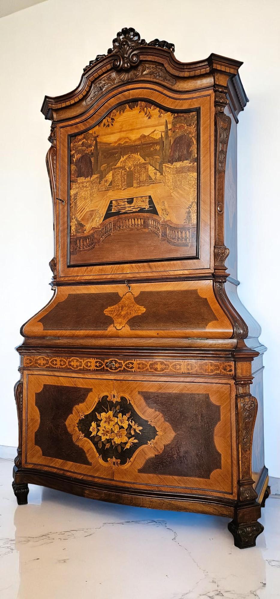 Credenza o Trumeau intarsiato di Pietro Ferrario, Italia 1946 in vendita 9