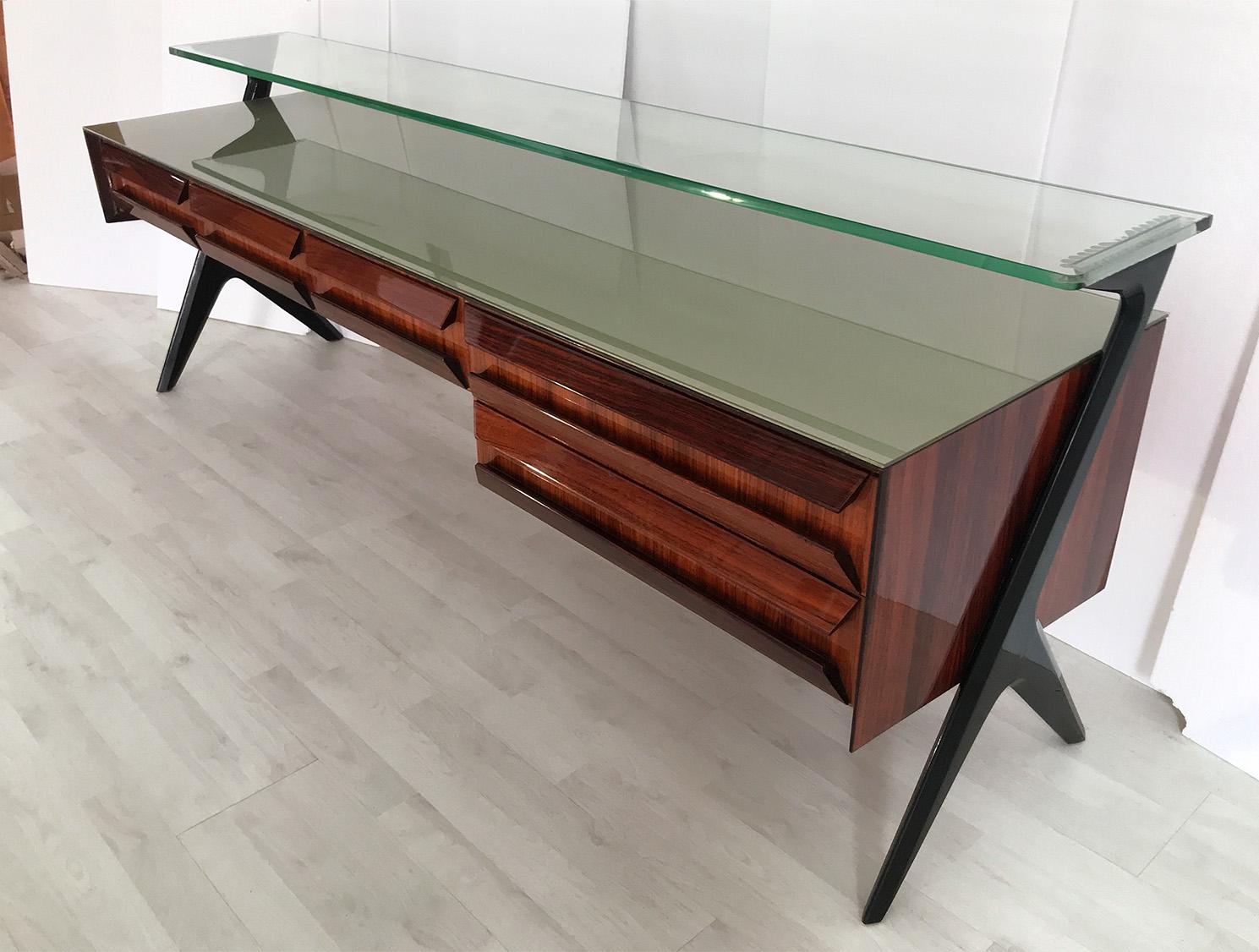 Mid-Century Modern Enfilade ou coiffeuse italienne du milieu du siècle dernier de Vittorio Dassi, années 1950 en vente