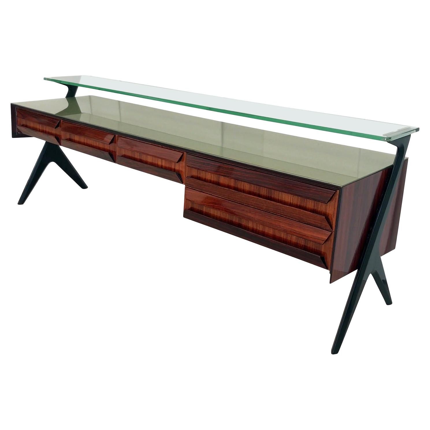 Italian Mid-Century Sideboard or Vanity Dresser by Vittorio Dassi, 1950s For Sale