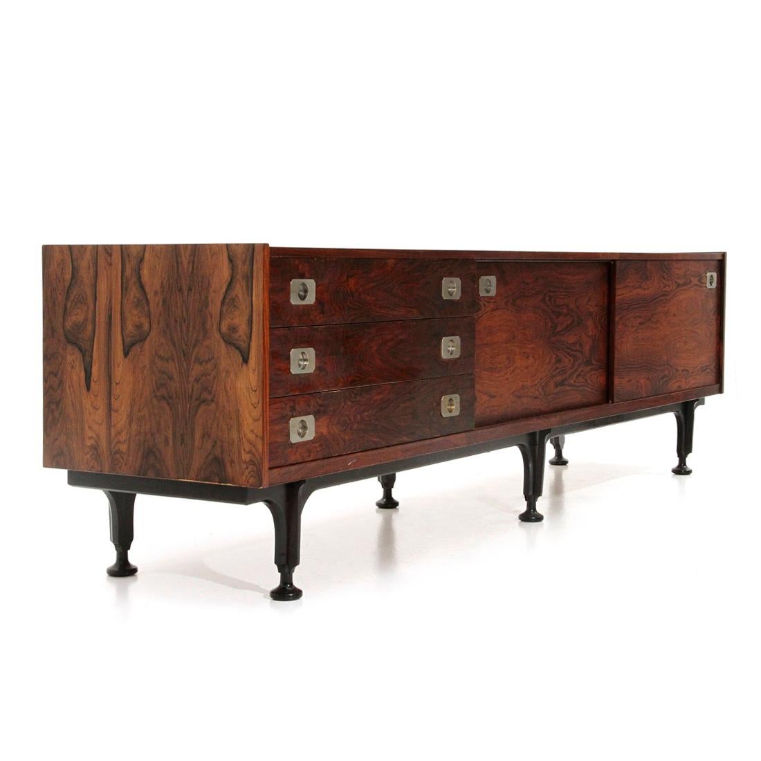 Italian Midcentury Sideboard with Chest of Drawers, 1960s In Good Condition In Savona, IT