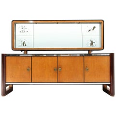 Italian Midcentury Sideboard with Mirror, 1950s