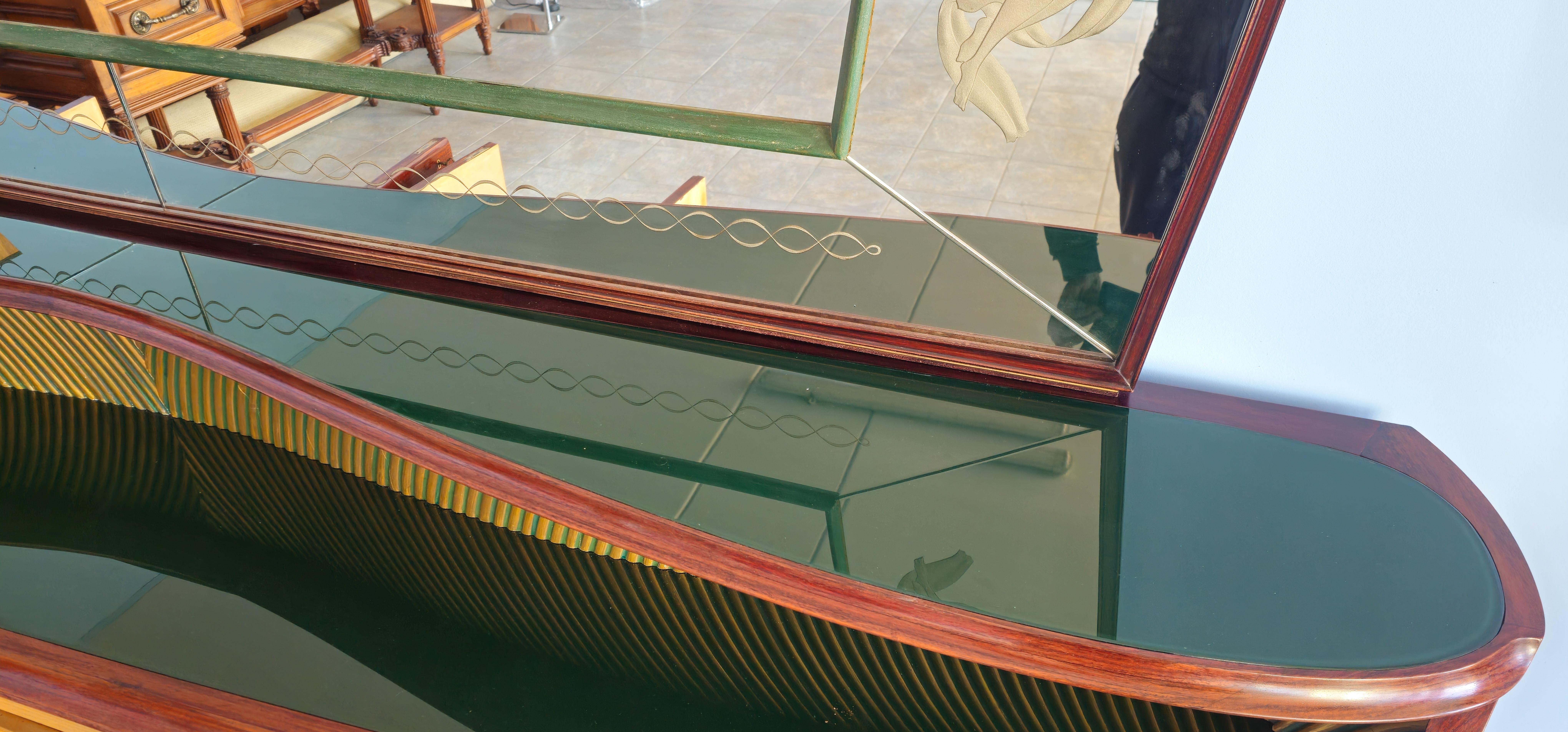 Credenza italiana del Medioevo con specchio, design di Vittorio Dassi, anni '50 in vendita 7