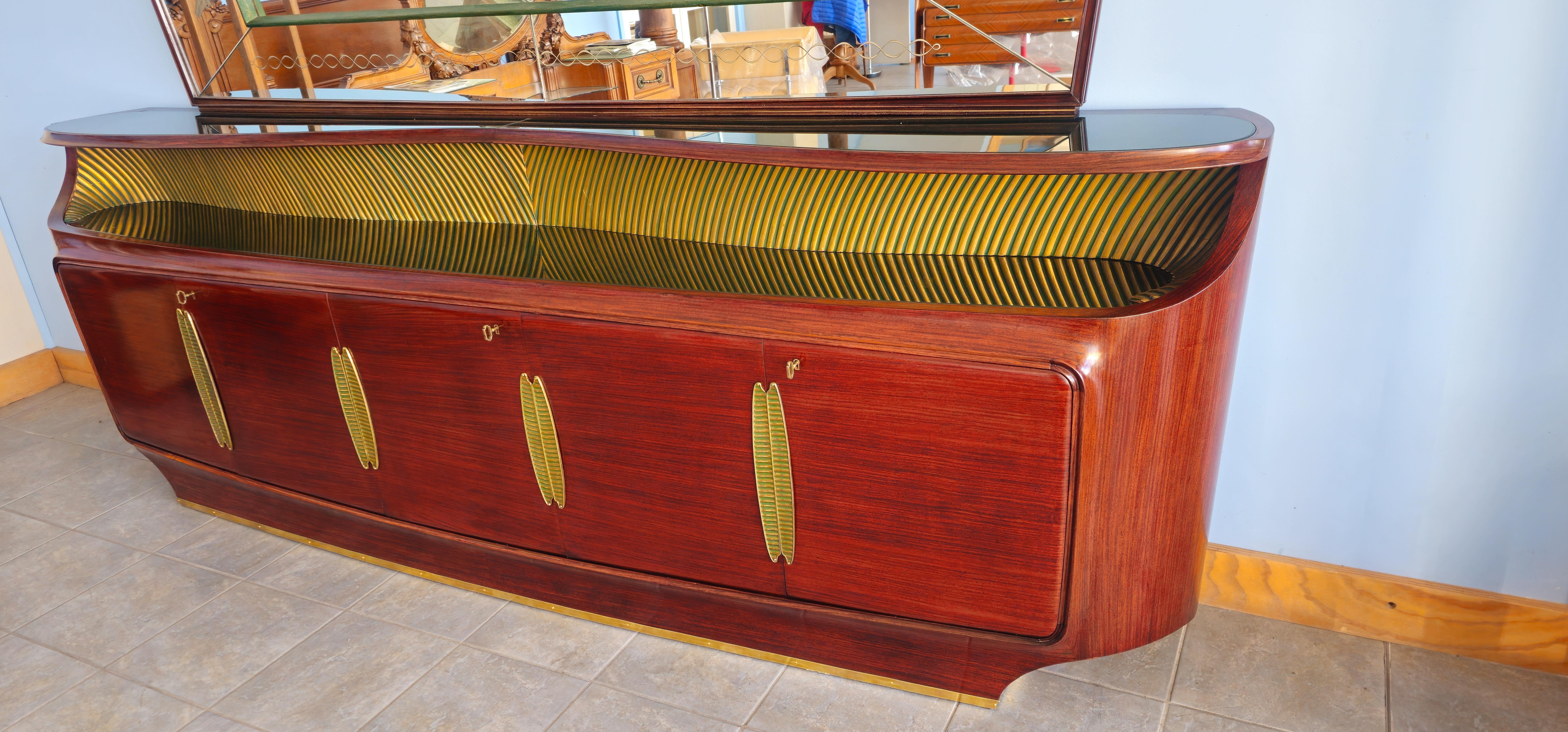 Credenza italiana del Medioevo con specchio, design di Vittorio Dassi, anni '50 in vendita 9