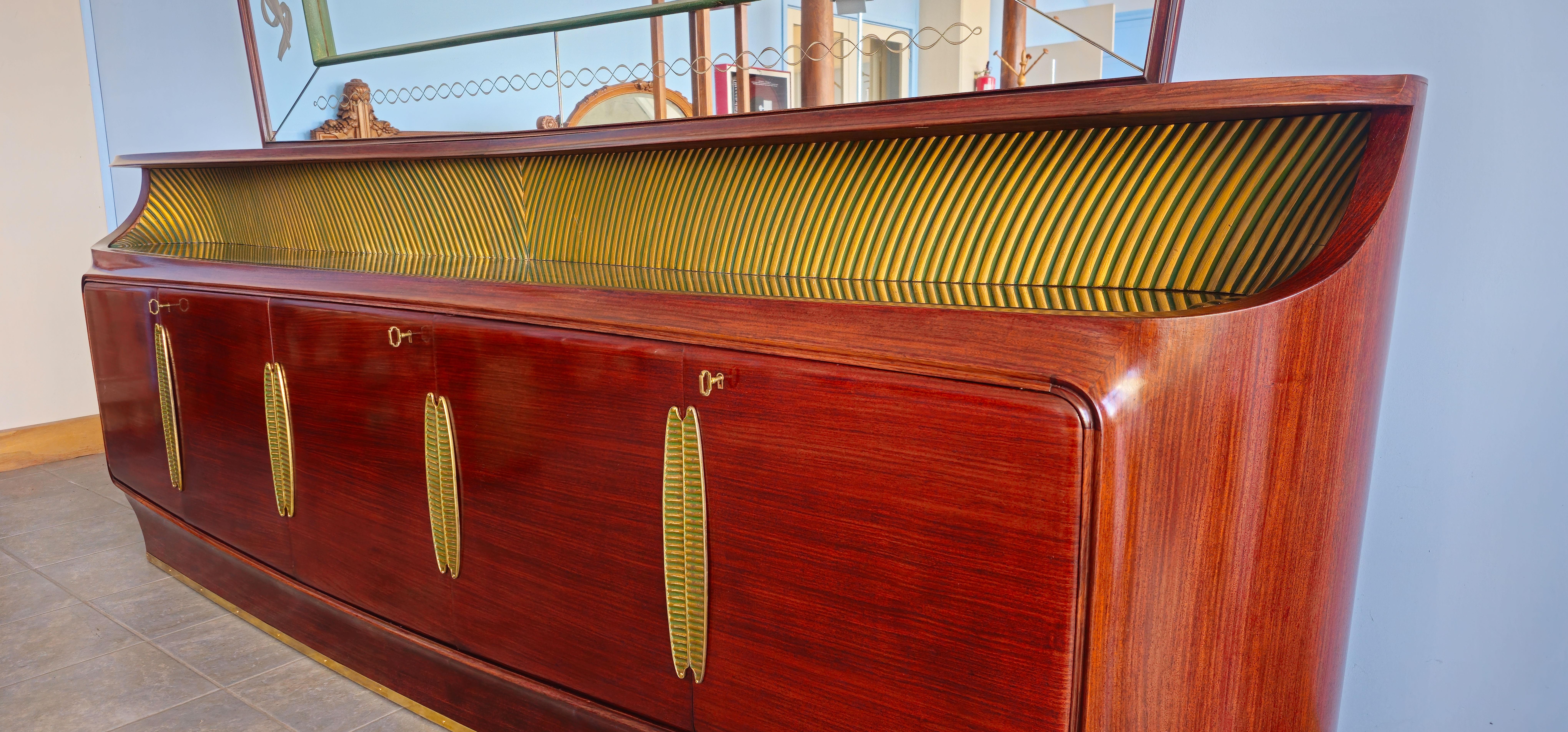 Credenza italiana del Medioevo con specchio, design di Vittorio Dassi, anni '50 in vendita 13