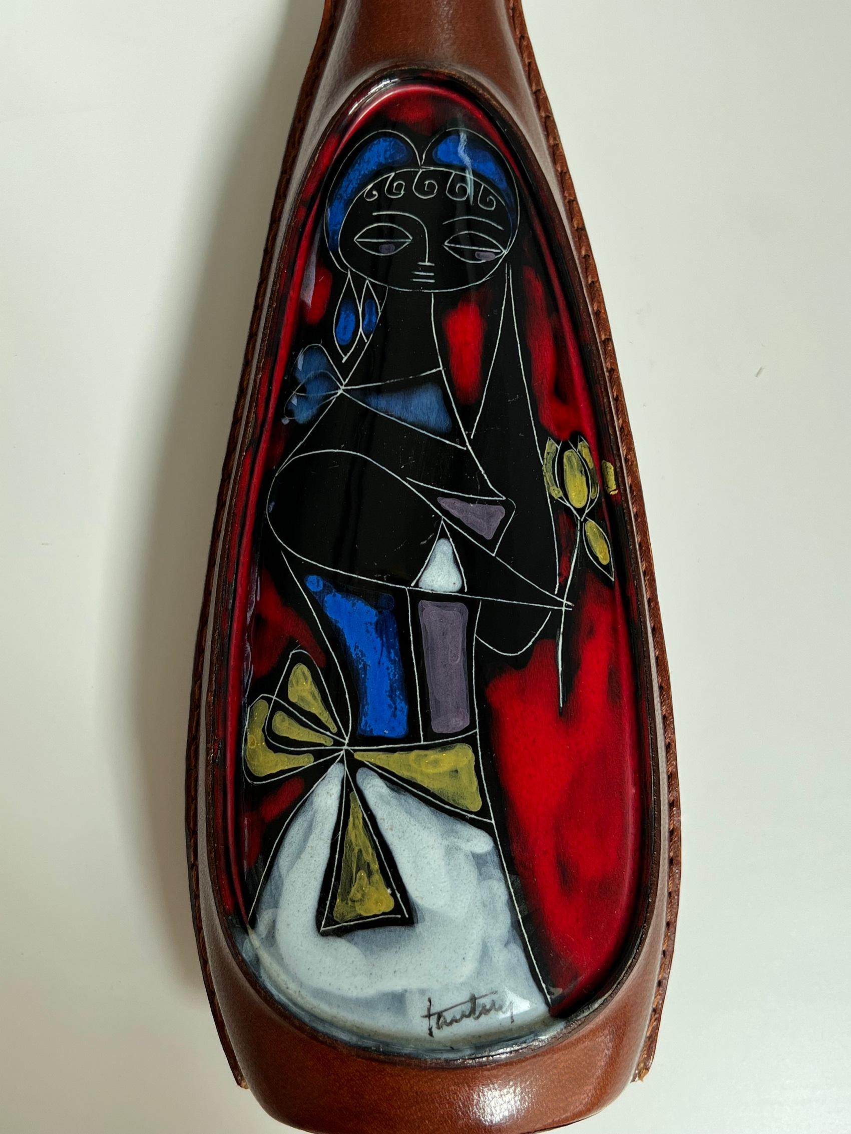 Italienische signierte Blumenvase aus Keramik aus der Mitte des Jahrhunderts von Marcello Fantoni, 1960 im Angebot 6