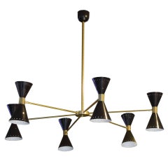 Italian Midcentury Six-Arm Chandelier in the Style of Stilnovo