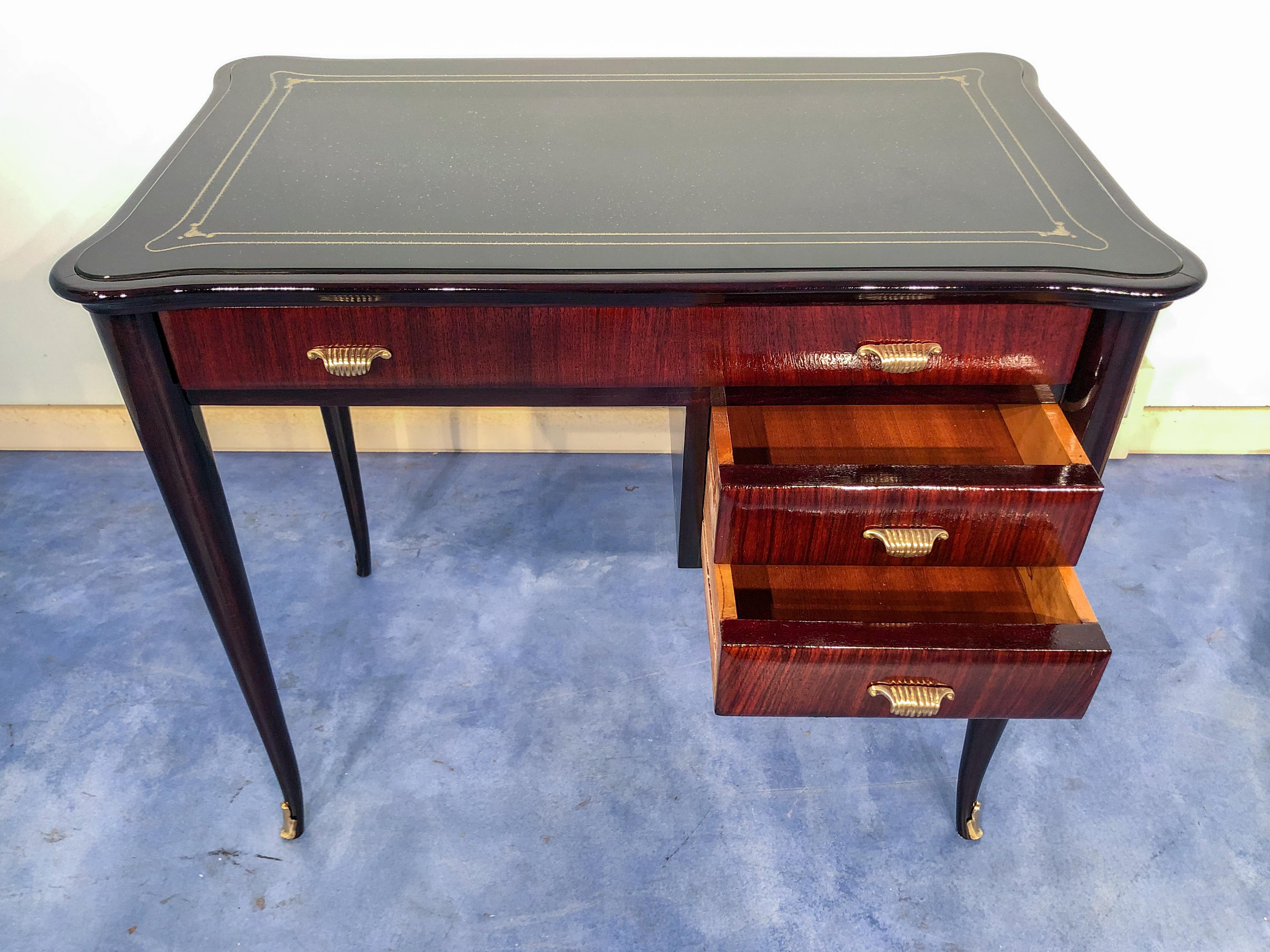 Italian Mid-Century Modern Small Desk and Chair Attributed to Paolo Buffa, 1950s For Sale 8
