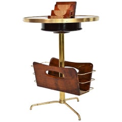 Italian Midcentury Smoker Table or Guéridon with Magazine Rack, 1950s