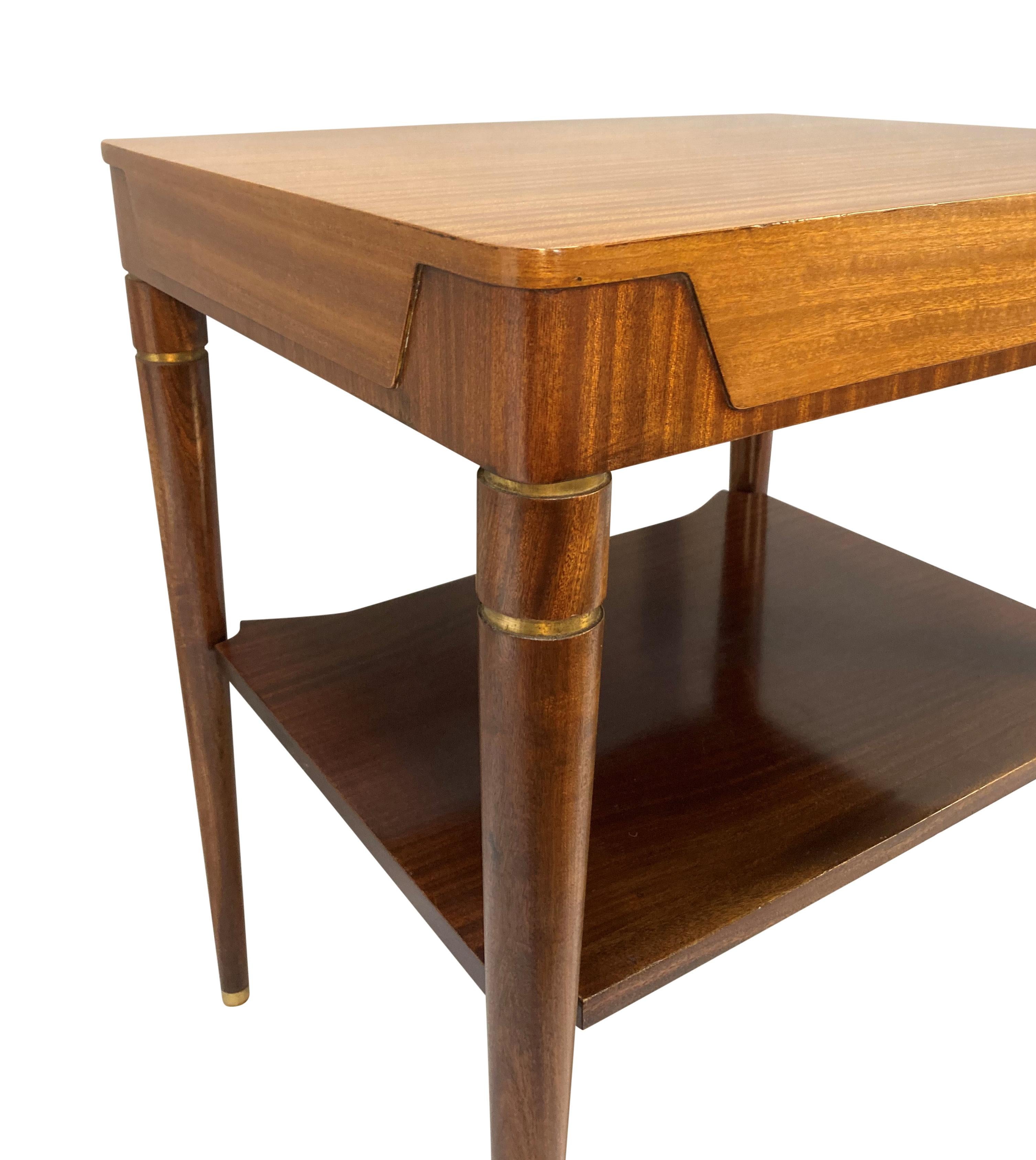 Brass Italian Midcentury Sofa Table For Sale