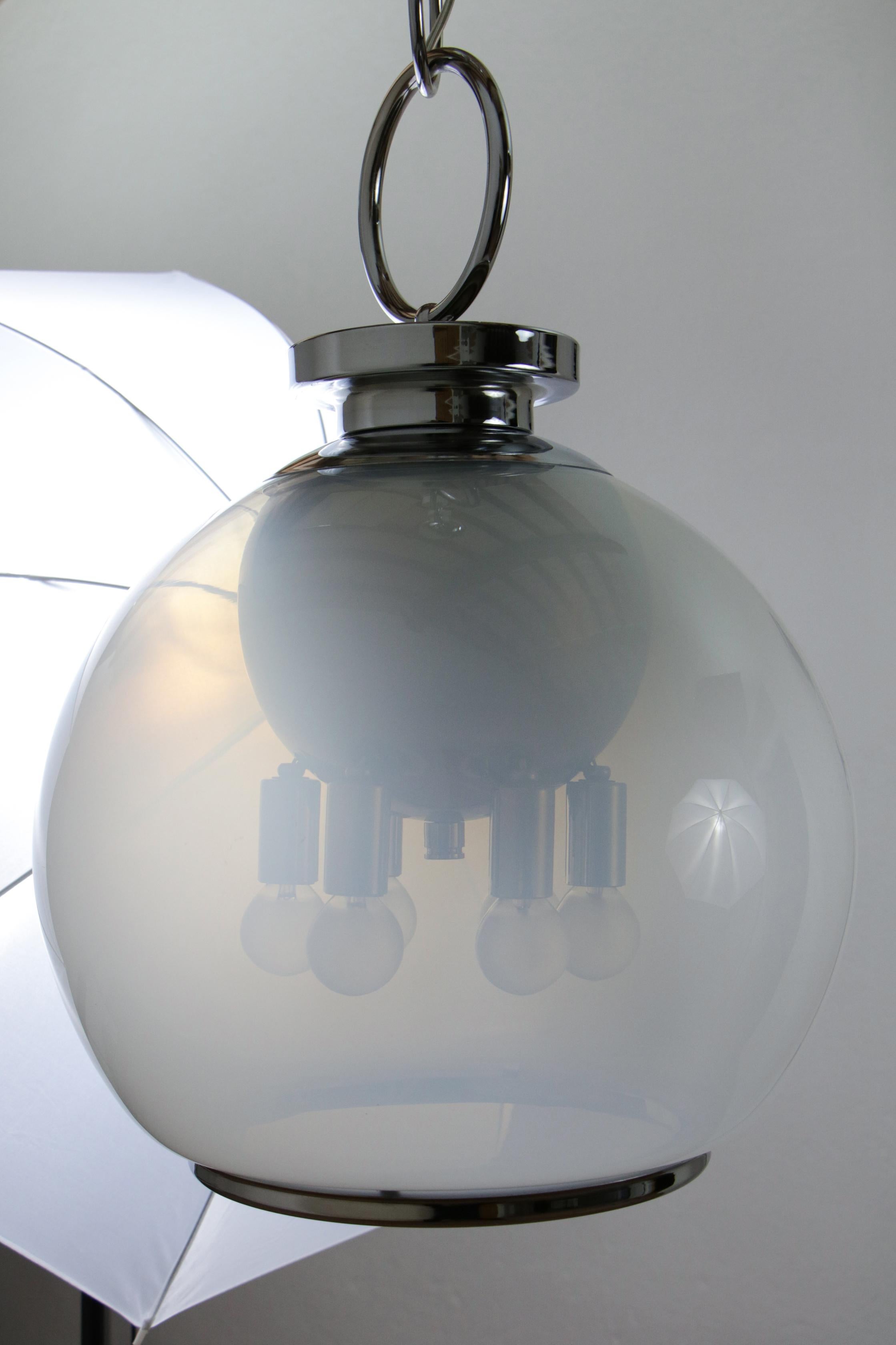 Late 20th Century Italian Midcentury Space Age Pendant Lamp Designed by Carlo Nason for Mazzega For Sale