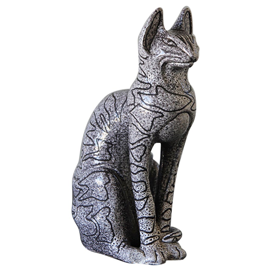 Italian Midcentury Sphinx Cat by Bagni For Sale