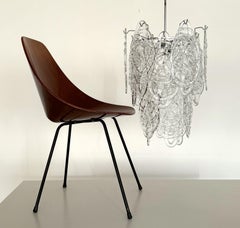 Italian Midcentury "Spider Web" Murano Glass Chandelier by AV Mazzega, 1970s