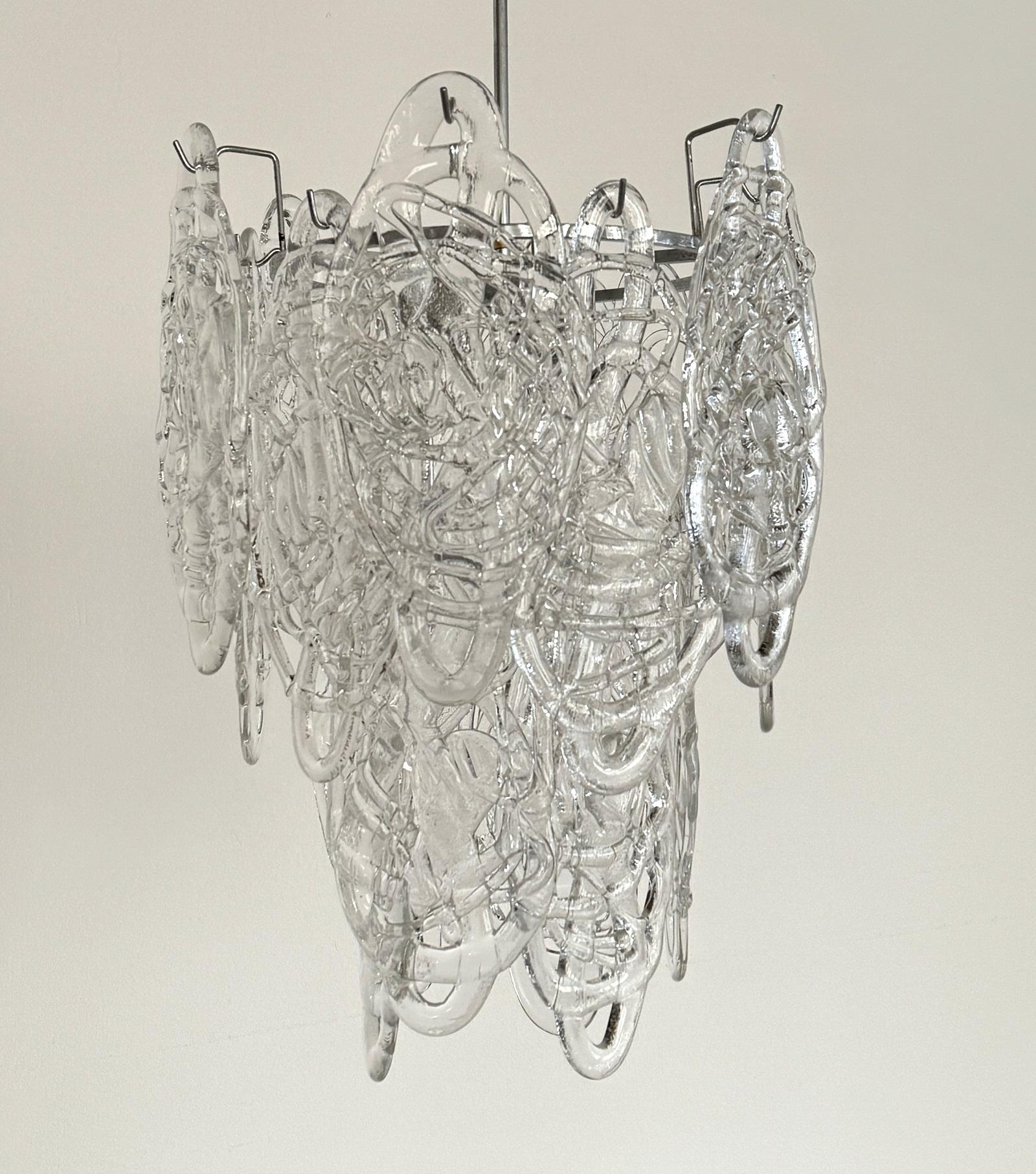 Metallo Lampadario in vetro di Murano 
