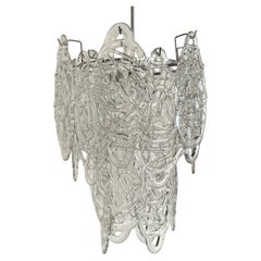 Italian Midcentury "Spider Web" Murano Glass Chandelier by AV Mazzega, 1970s