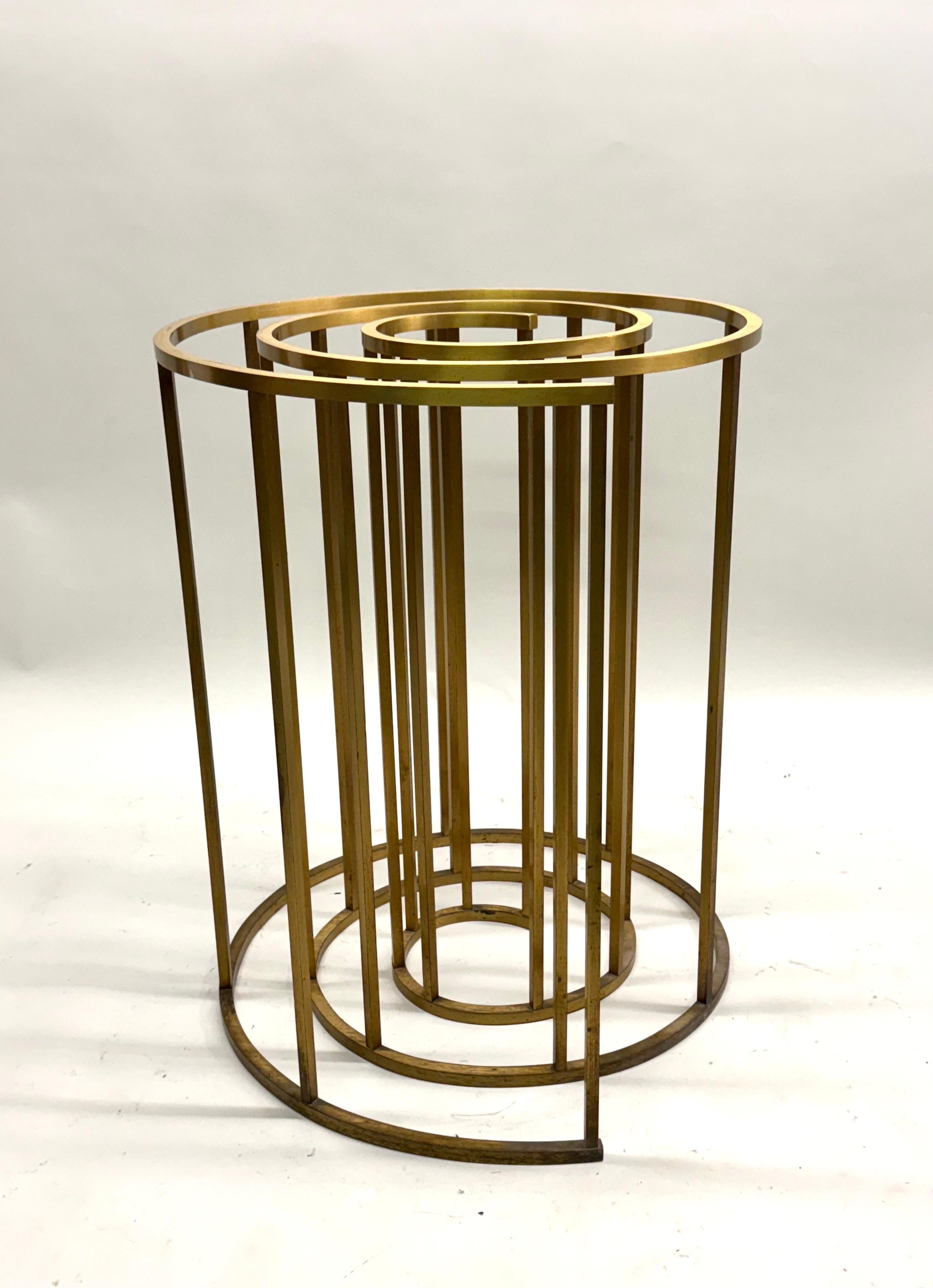 Italian Midcentury Spiral Brass Dining / CenterTable Base, Luciano Frigerio 1970 For Sale 8