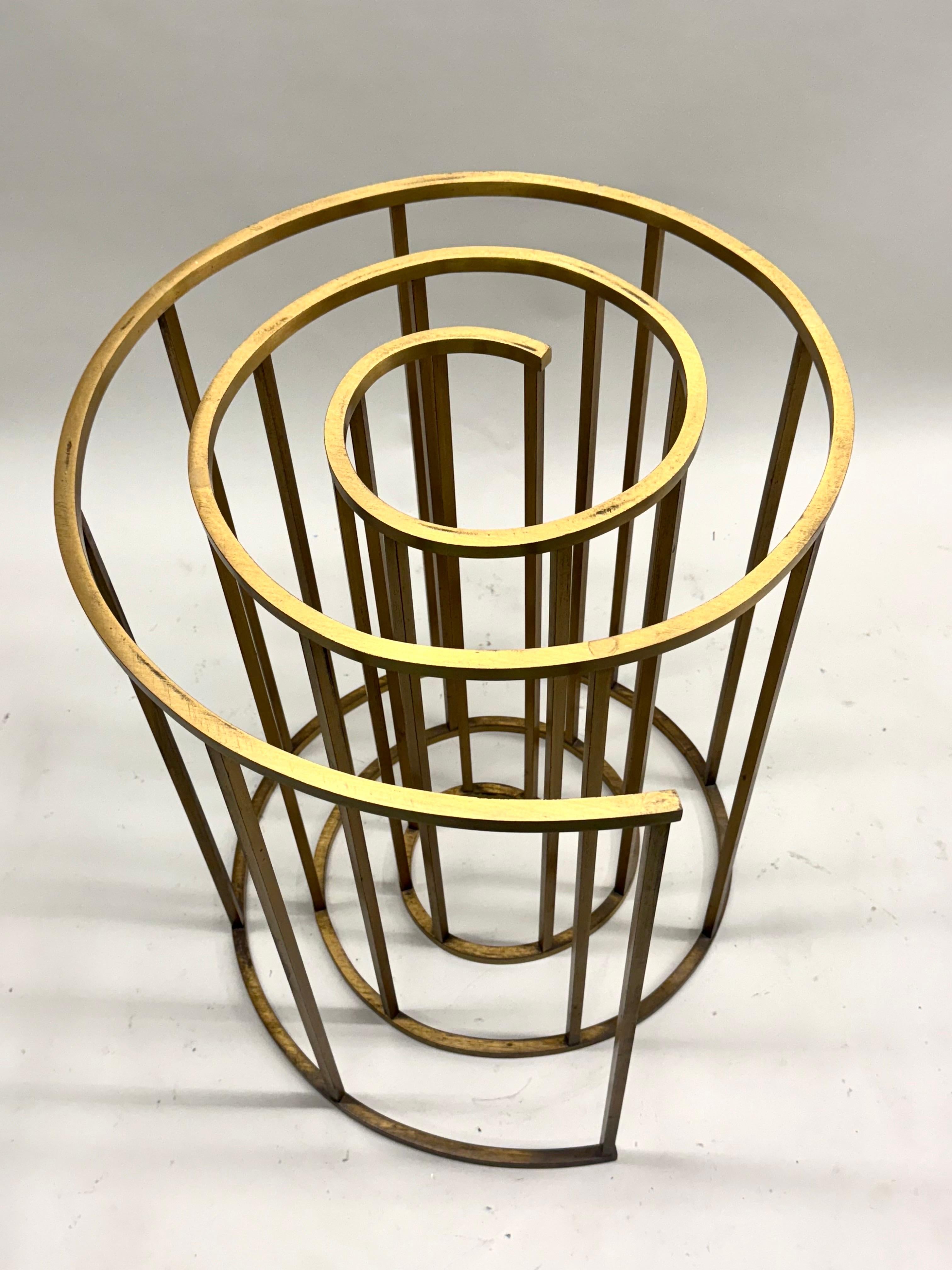 Italian Midcentury Spiral Brass Dining / CenterTable Base, Luciano Frigerio 1970 For Sale 10