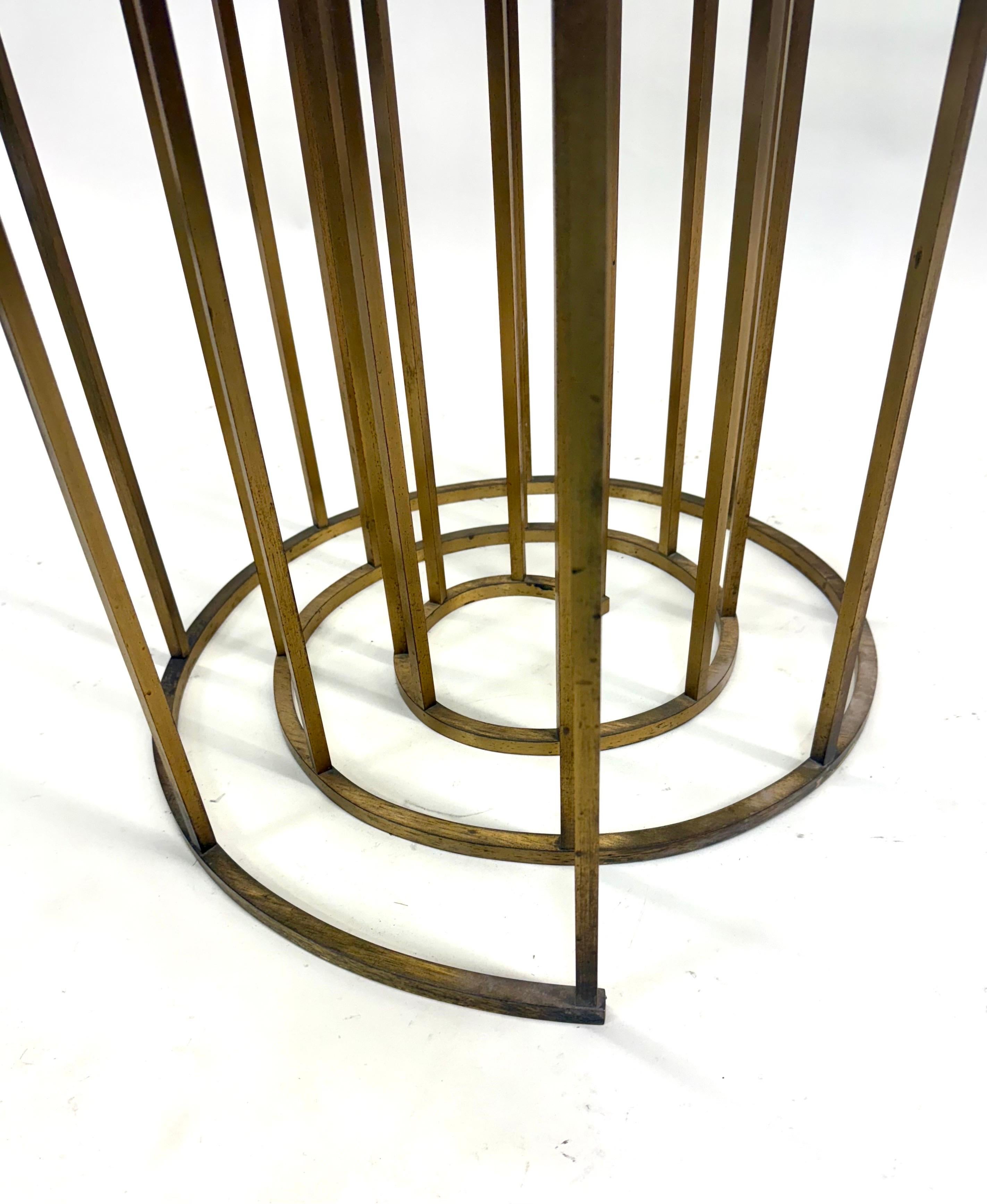 Italian Midcentury Spiral Brass Dining / CenterTable Base, Luciano Frigerio 1970 For Sale 11