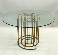 Italian Midcentury Spiral Brass Dining / CenterTable Base, Luciano Frigerio 1970