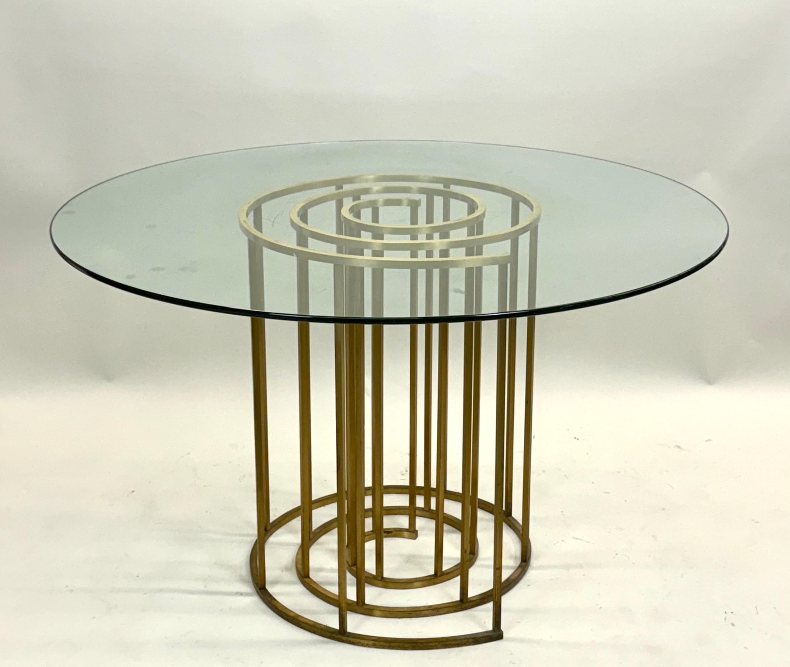 Mid-Century Modern Italian Midcentury Spiral Brass Dining / CenterTable Base, Luciano Frigerio 1970 For Sale