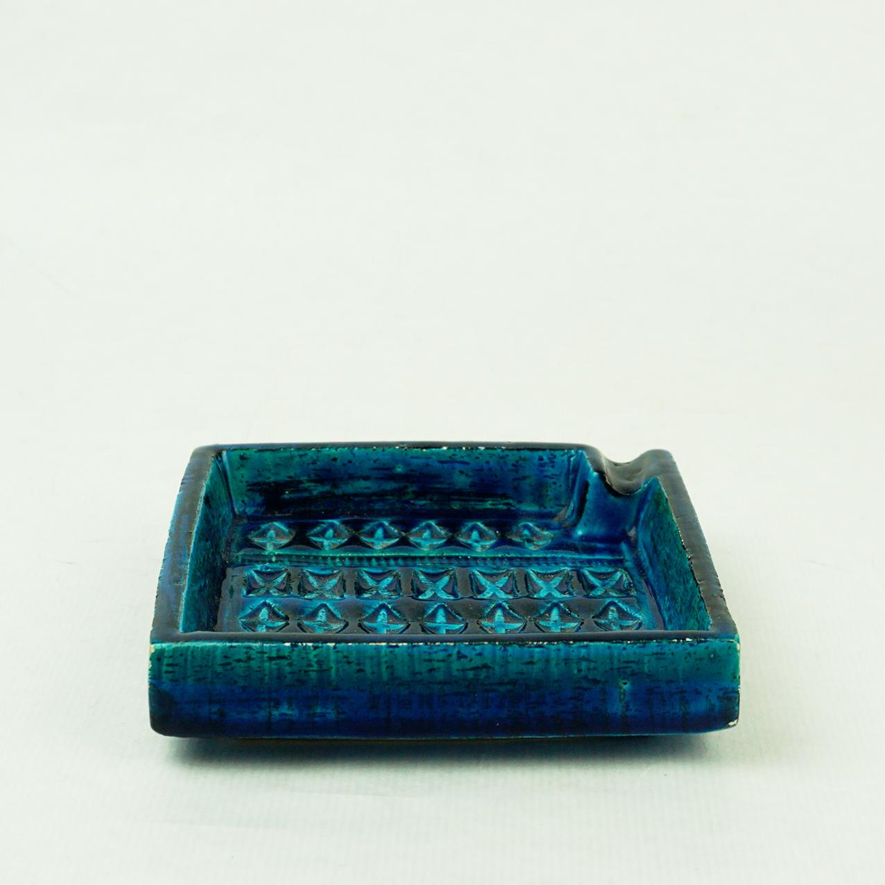 Italienischer Aschenbecher aus Keramik Rimini Blu von Aldo Londi für Bitossi, Mitte des Jahrhunderts im Zustand „Gut“ im Angebot in Vienna, AT