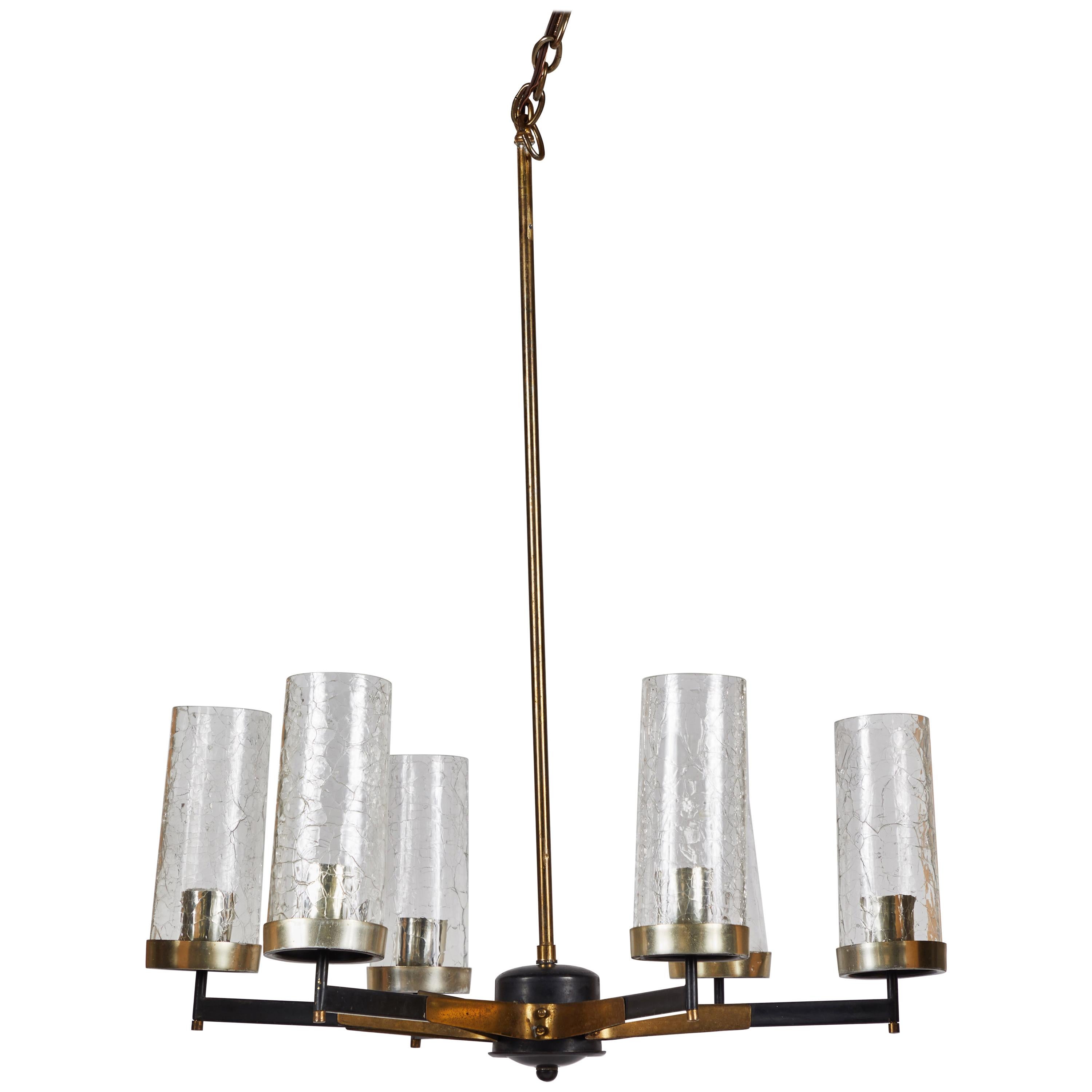 Lampadario a sei bracci dell'epoca Stilnovo del Medioevo italiano