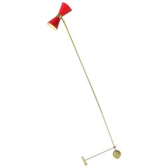 Italian Midcentury Style Floor Lamp with Brass and Metal Italian Midcentury Style Floor Lamp with Brass and Metal