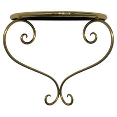 Italian Midcentury Suspended brass Console, Nightstands, Set of two, 1950s