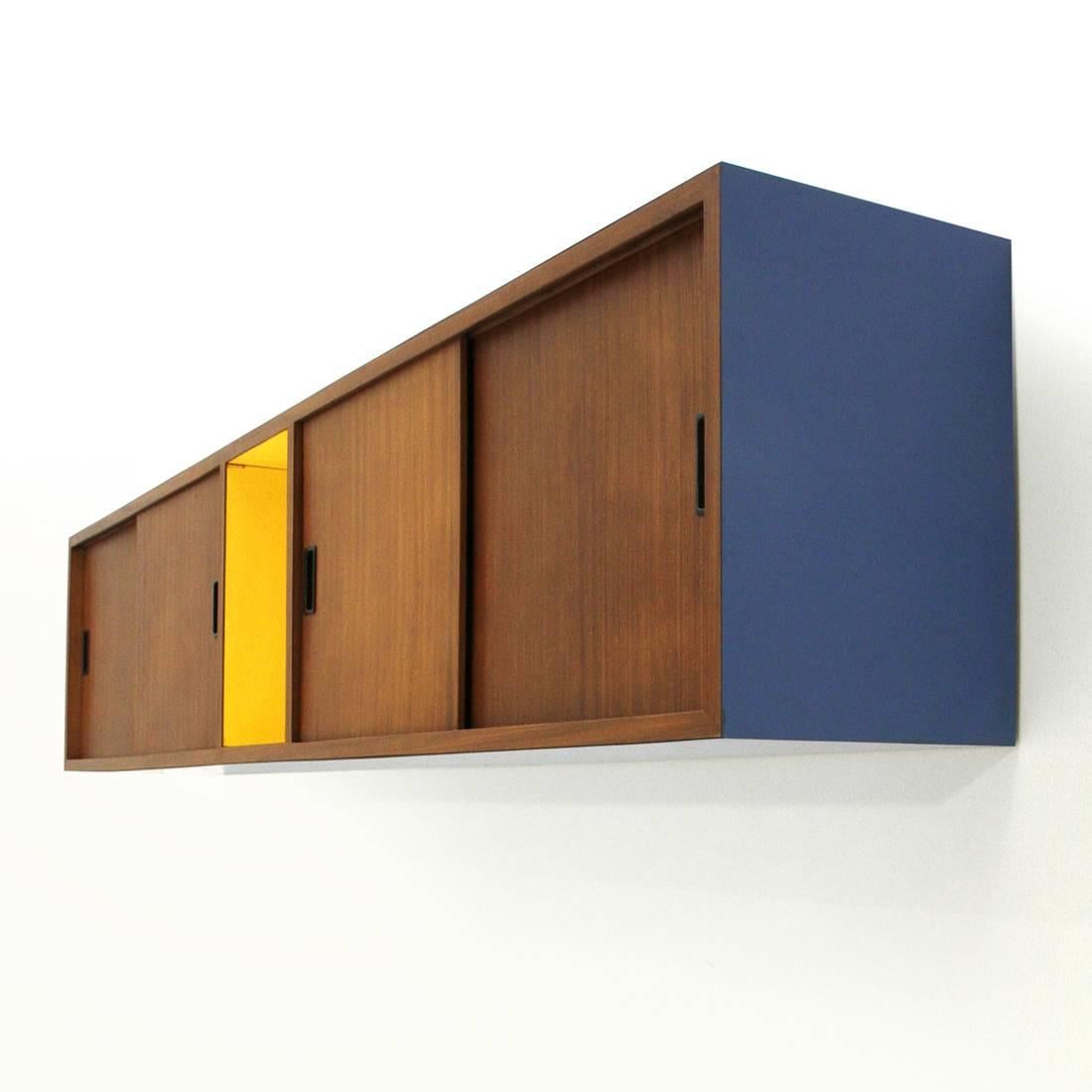 Italian Midcentury Teak and Colored Formica Sideboard, 1960s In Good Condition In Savona, IT