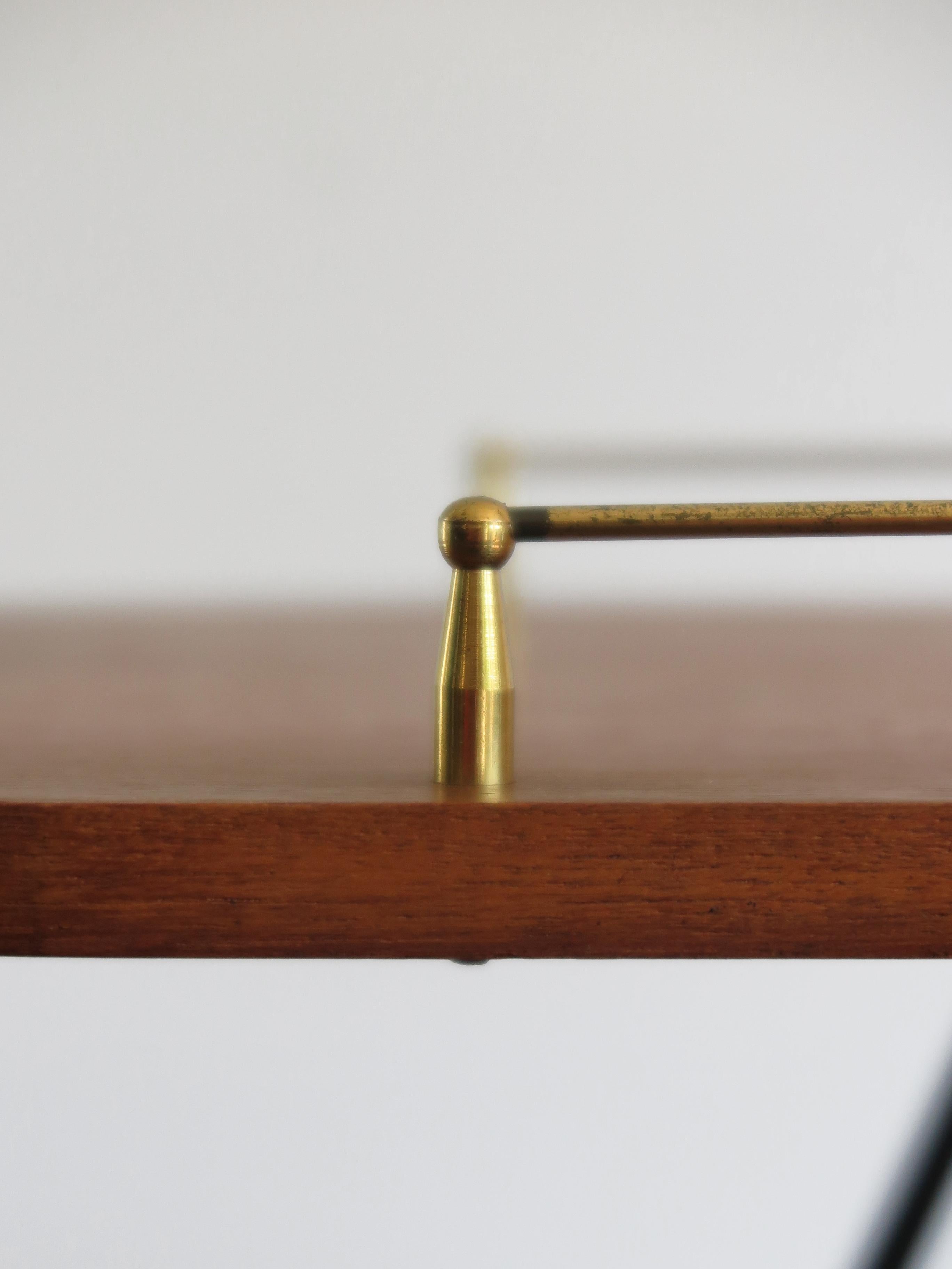 Italian Midcentury Teak and Metal Food Trolley, 1950s 7