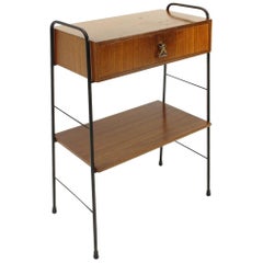 Italian Midcentury Teak Bed Side Table, 1960s