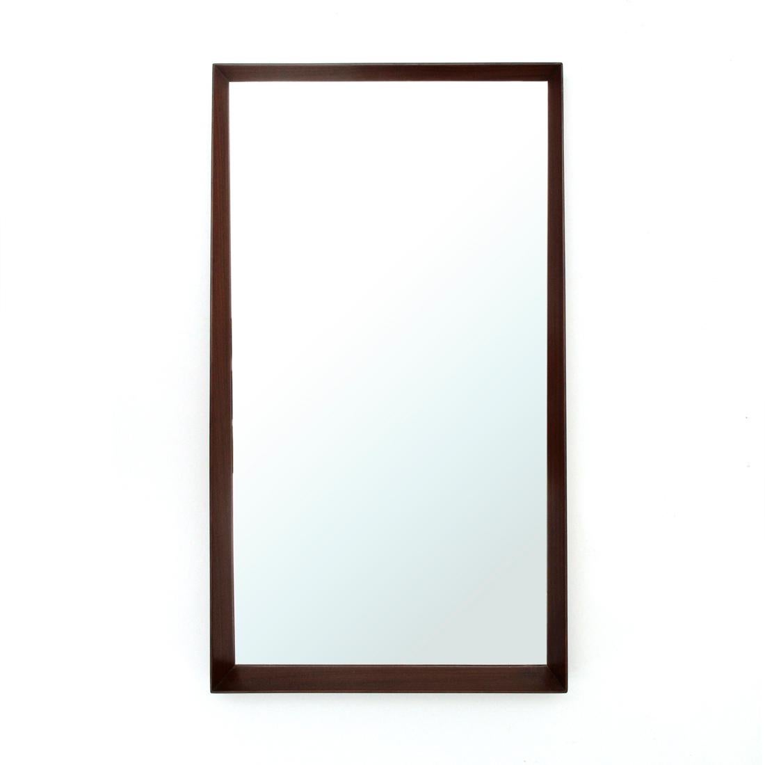 Italian Midcentury Teak Frame Mirror, 1950s 2