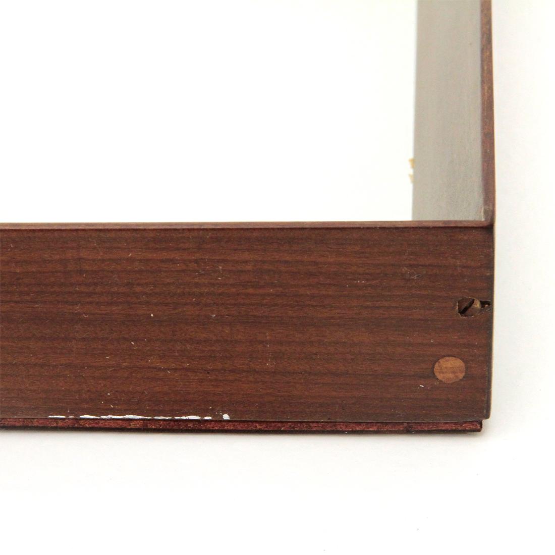 Italian Midcentury Teak Frame Mirror, 1950s 4