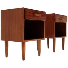 Italian Midcentury Teak Nightstand Table, 1960s, Set of 2