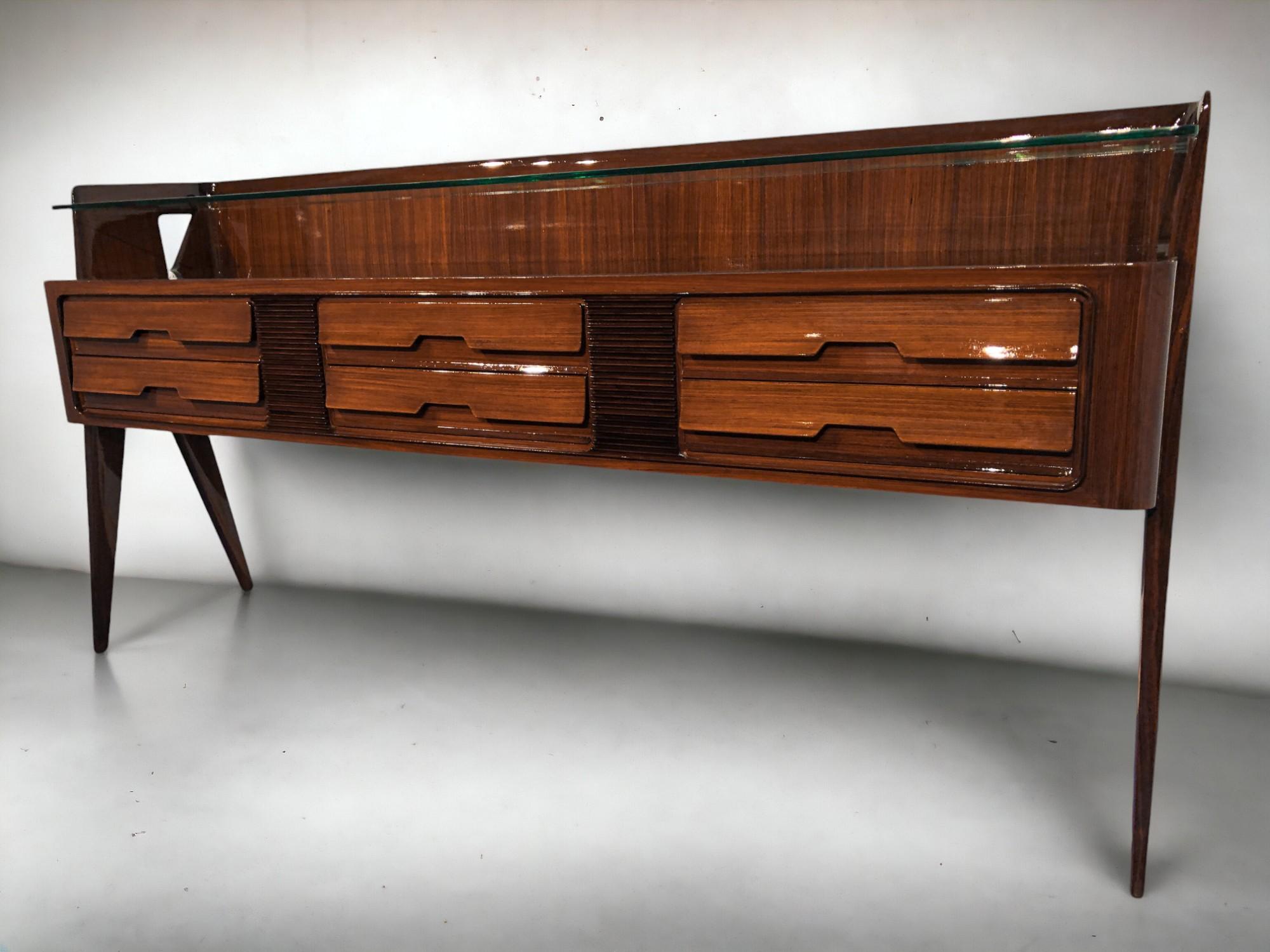 Italian Midcentury Sideboard  or Chest of Drawers by Vittorio Dassi, 1950s For Sale 5