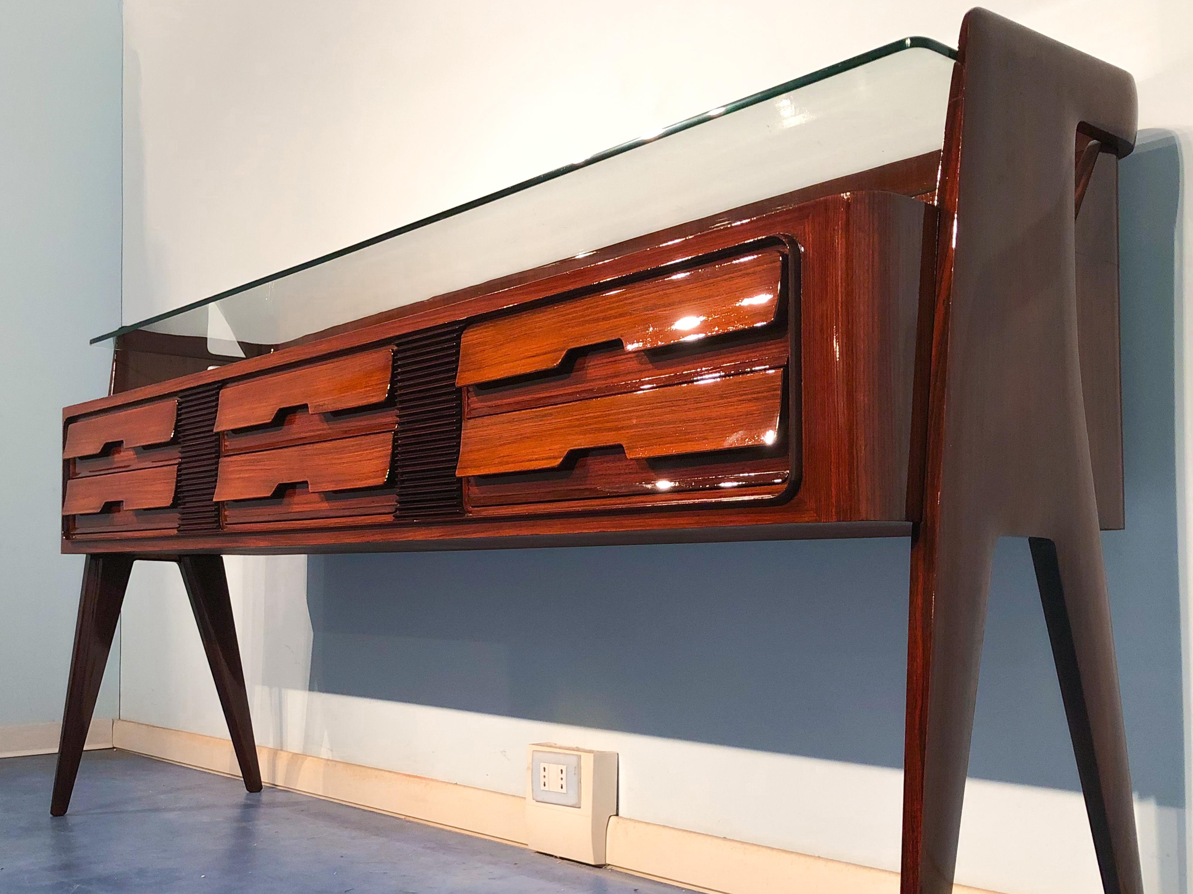 Italian Midcentury Teak Sideboard by Vittorio & Plinio Dassi, 1950s For Sale 7