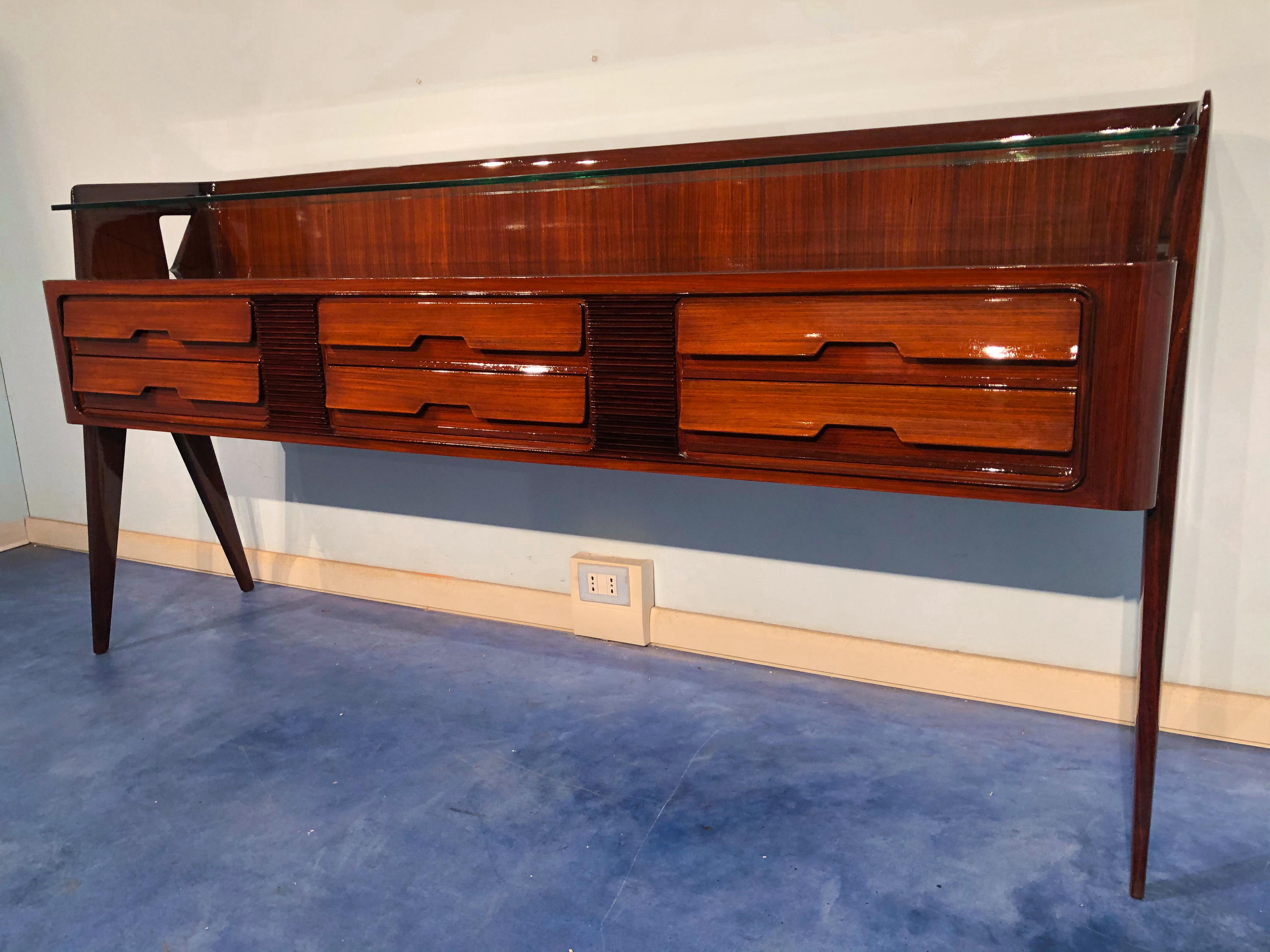 Italian Midcentury Teak Sideboard by Vittorio & Plinio Dassi, 1950s For Sale 13