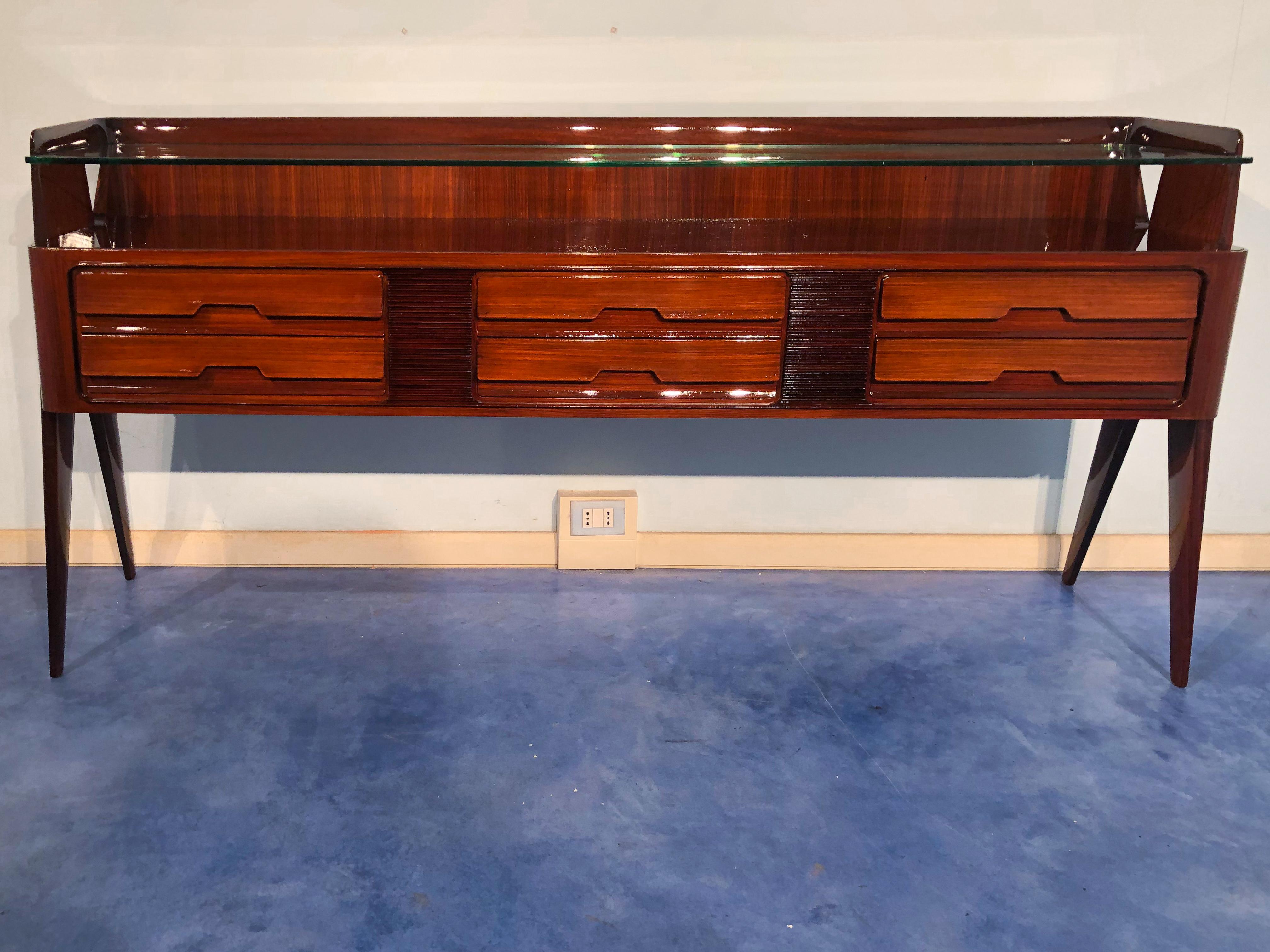 Italienisches Sideboard aus Teakholz aus der Mitte des Jahrhunderts von Vittorio & Plinio Dassi, 1950er Jahre im Angebot 1