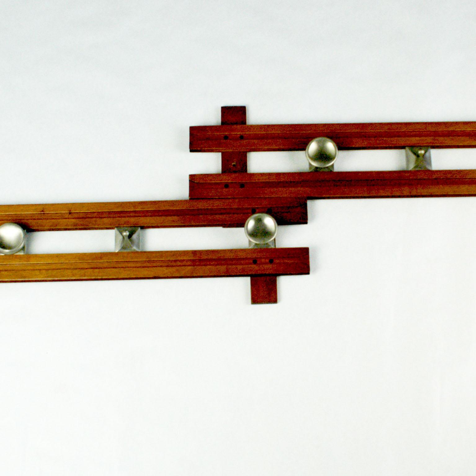 Mid-Century Modern Italian Midcentury Teak Wall Coat Rack Regolo by Ico Parisi for Stildomus