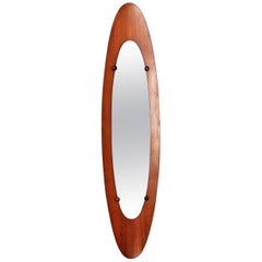 Italian Midcentury Teak Wall Mirror, 1960s