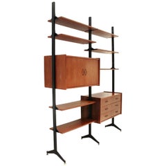 Italian Midcentury Teak Wall Unit, 1950s