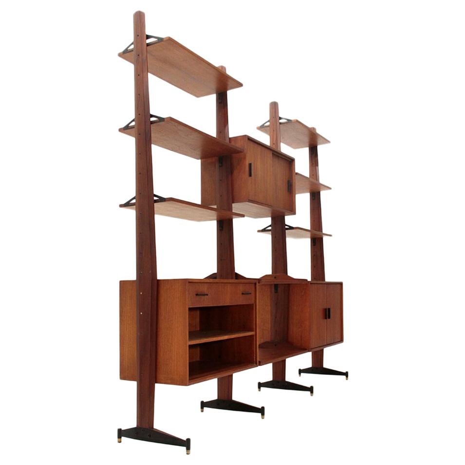 Italian Midcentury Teak Wall Unit, 1960s