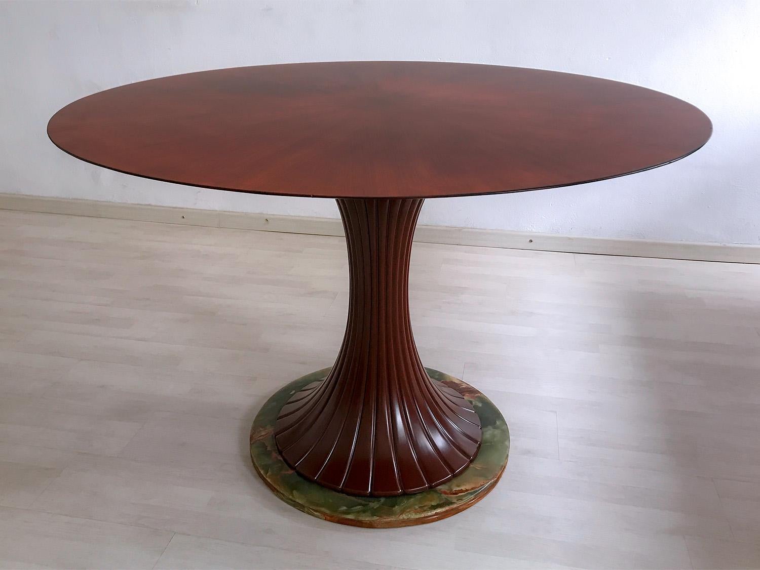 Mid-20th Century Italian Mid-Century Teak Wood Dining Table by Vittorio Dassi, 1950s For Sale