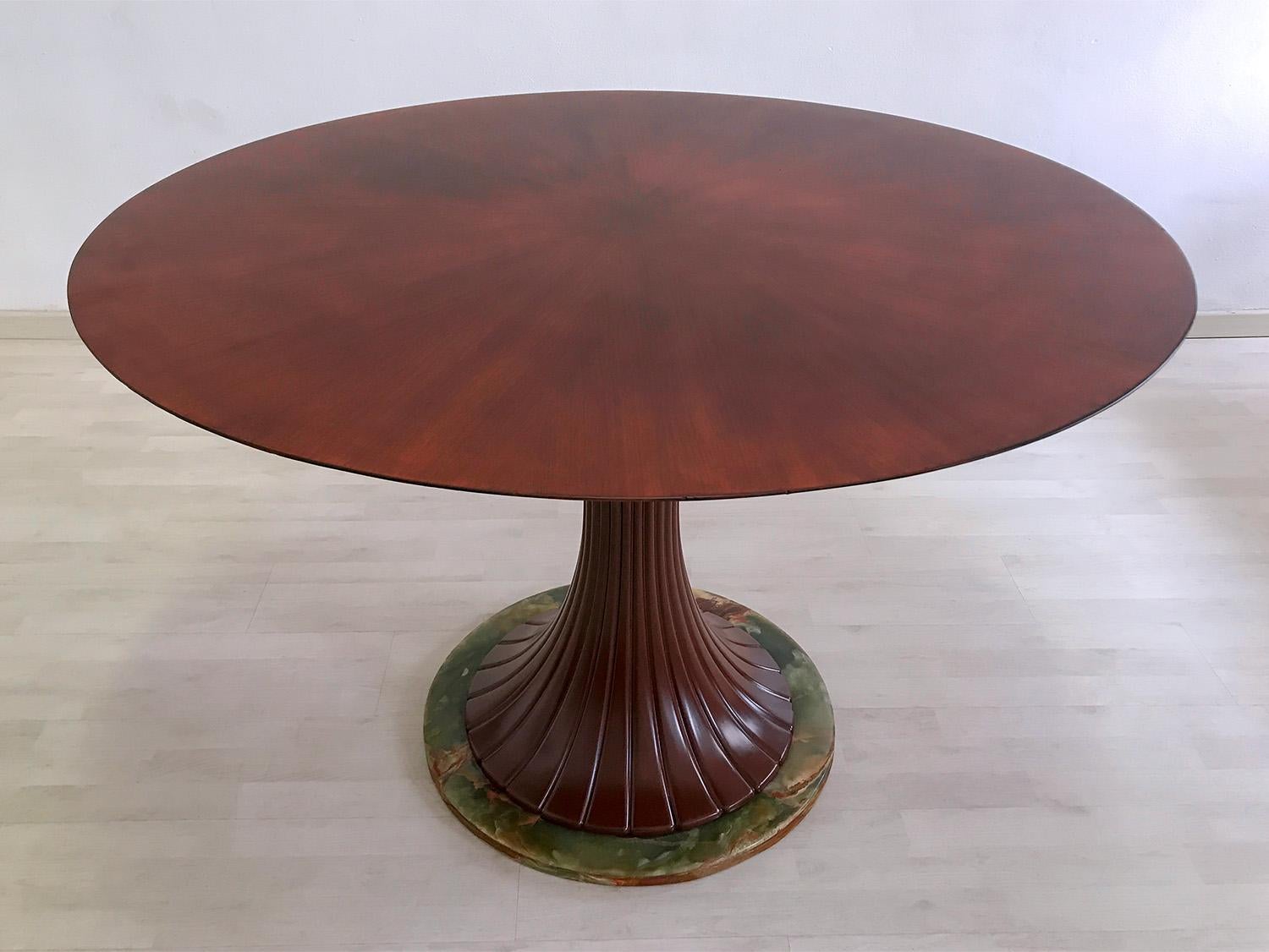 Table de salle à manger italienne du milieu du siècle en bois de teck, Vittorio Dassi, années 1950 en vente 1