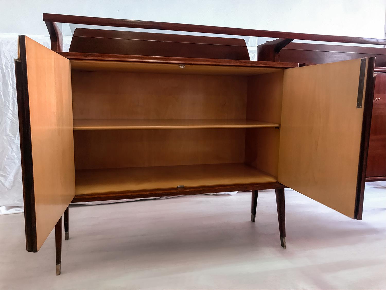 Italienisches Teakholz-Sideboard aus der Jahrhundertmitte von La Permanente Mobili Cantù, 1950er Jahre im Angebot 11