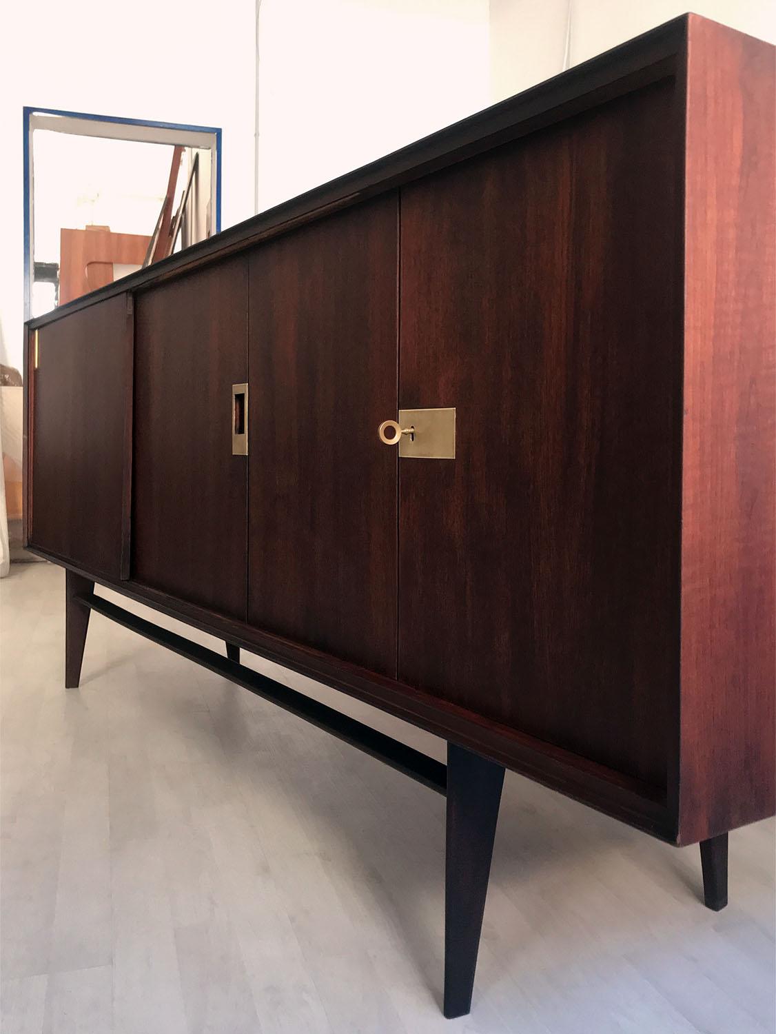 Italian Midcentury Teakwood Sideboard by Vittorio Dassi, 1950s 13