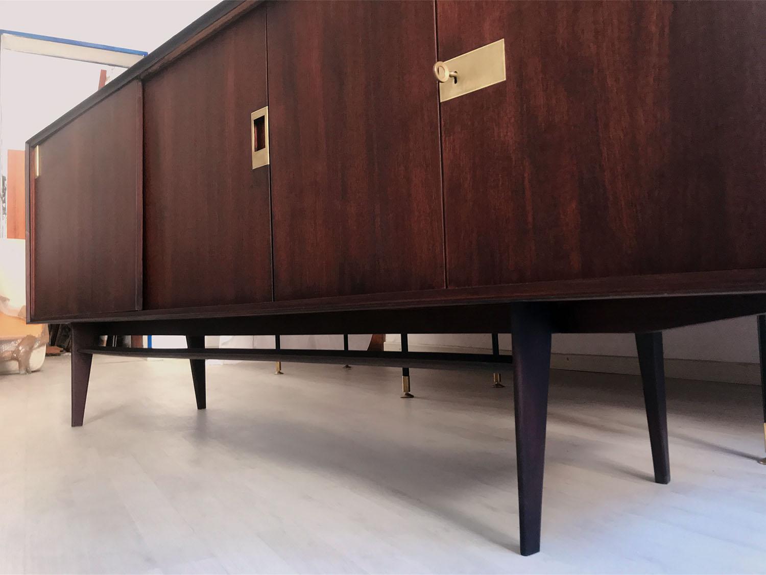 Italian Midcentury Teakwood Sideboard by Vittorio Dassi, 1950s 14