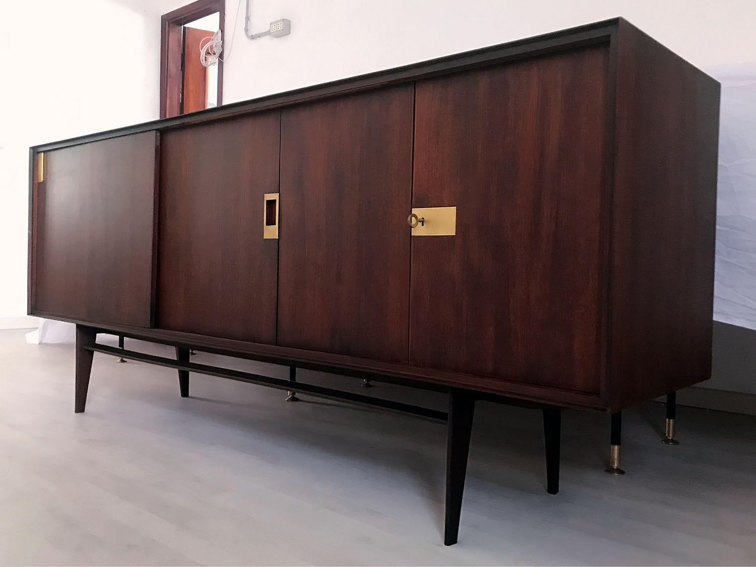 Mid-Century Modern Italian Midcentury Teakwood Sideboard by Vittorio Dassi, 1950s