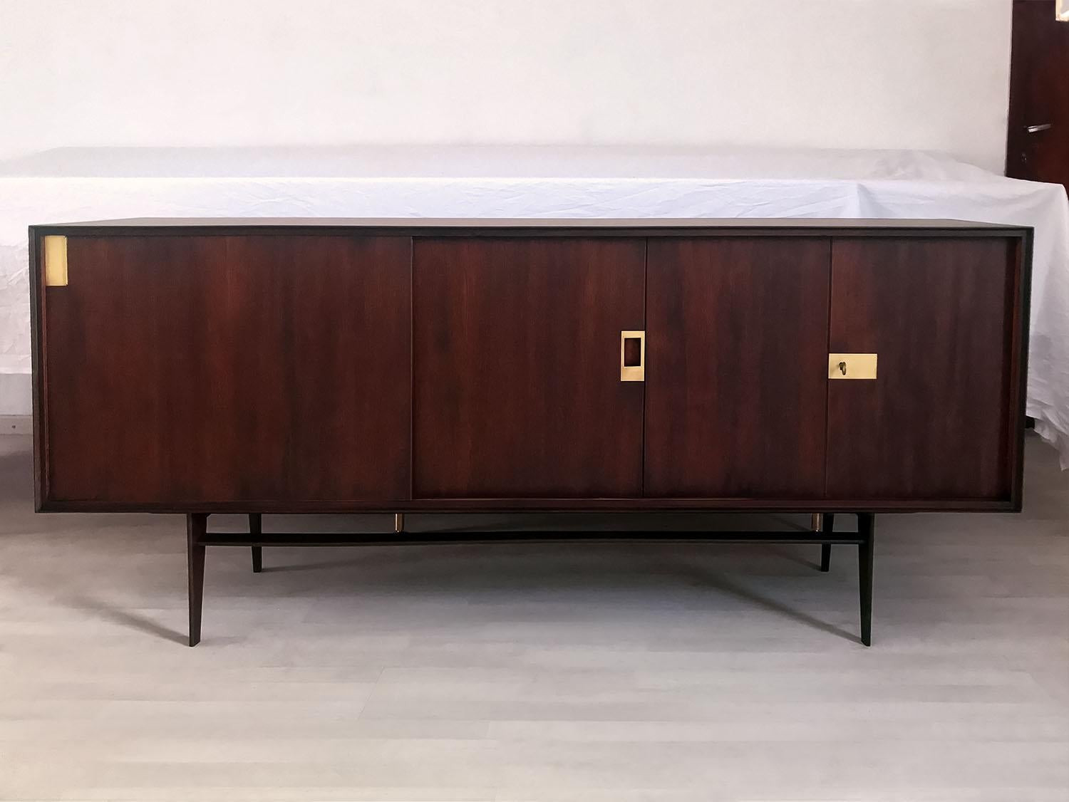 Italian Midcentury Teakwood Sideboard by Vittorio Dassi, 1950s 1
