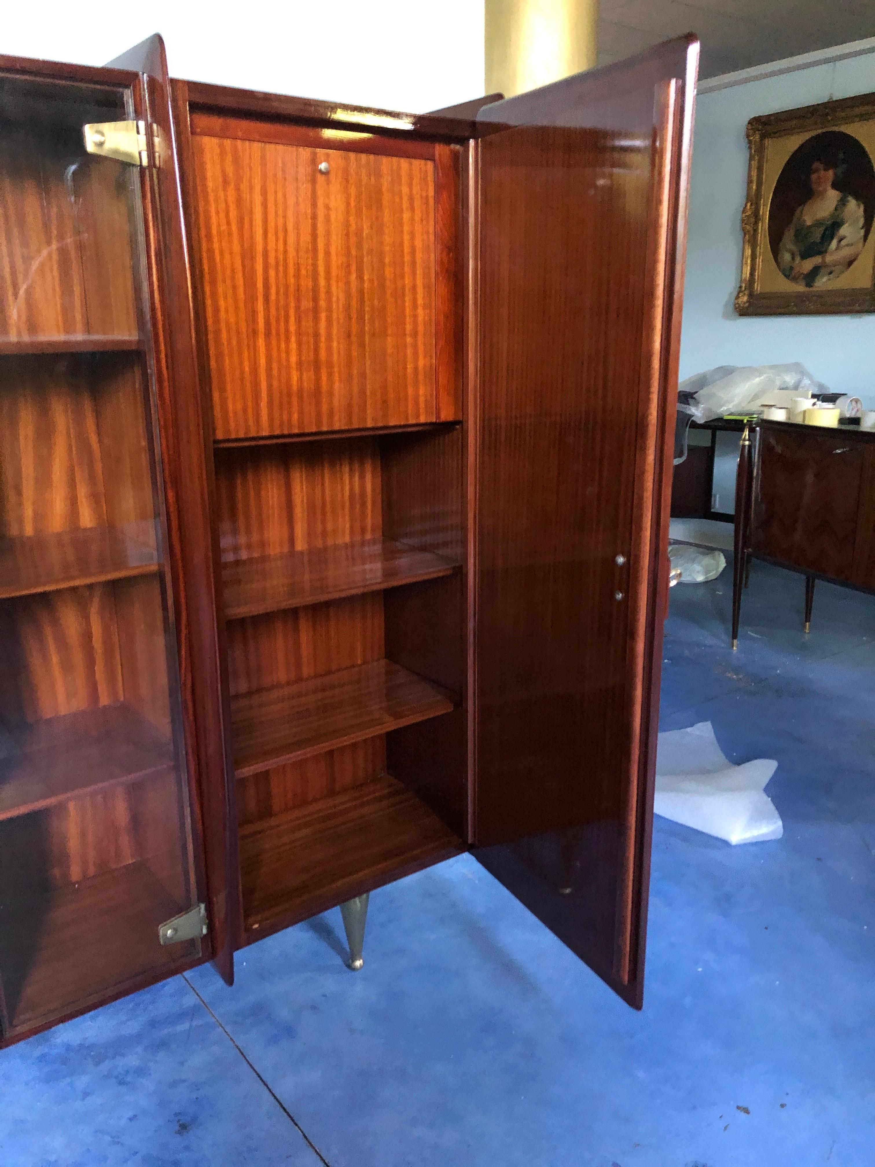 Italian Midcentury Teakwood Sideboard or Bookcase by Vittorio Dassi, 1950s 10