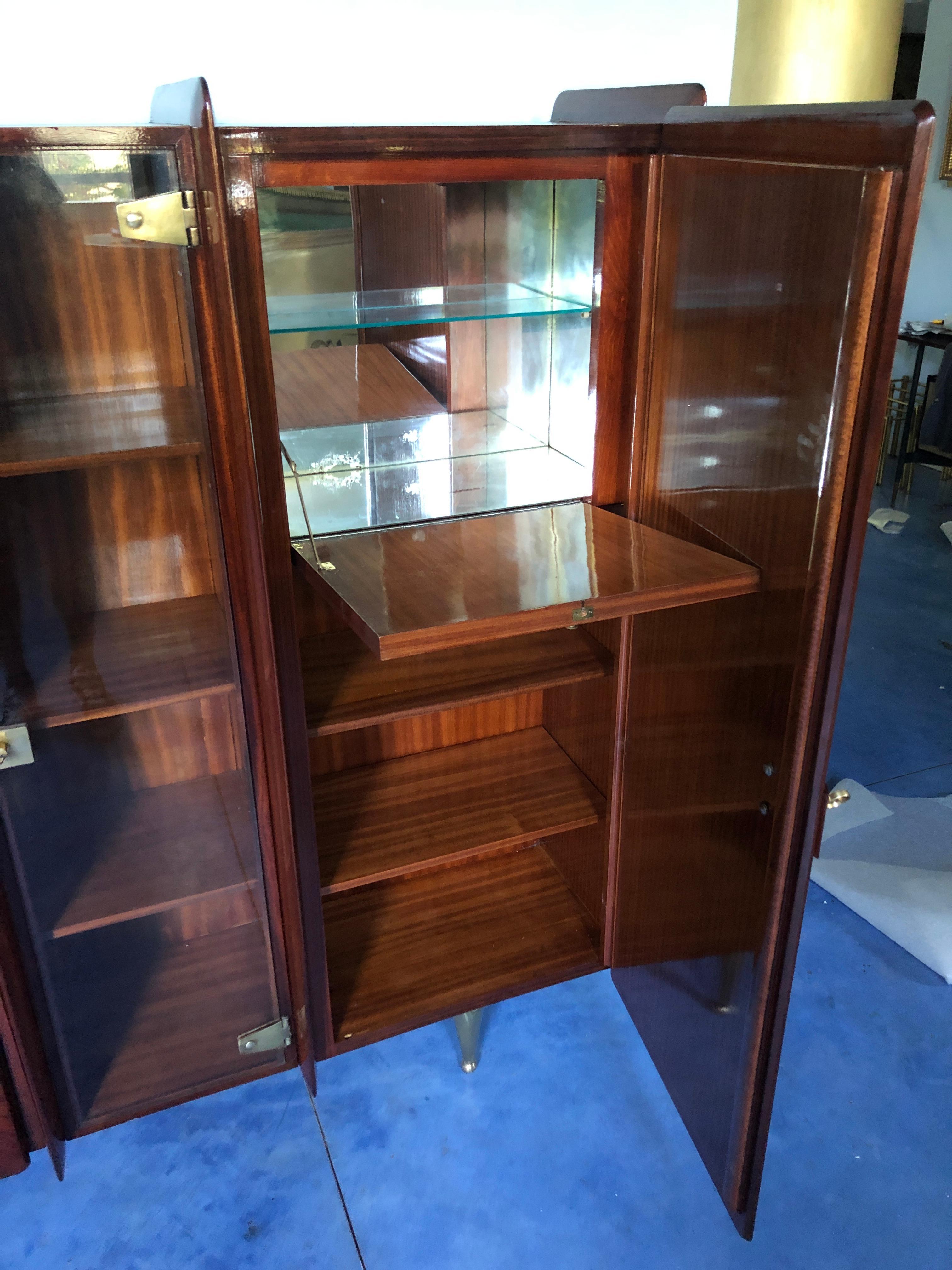 Italian Midcentury Teakwood Sideboard or Bookcase by Vittorio Dassi, 1950s 11